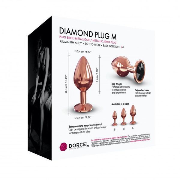 Анальная пробка с кристаллом Dorcel, 8,3 см (бронзовый) 25768 фото