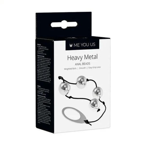 Анальные шарики Me You Us Heavy Metal, 22 см (серебристый) 56032 фото