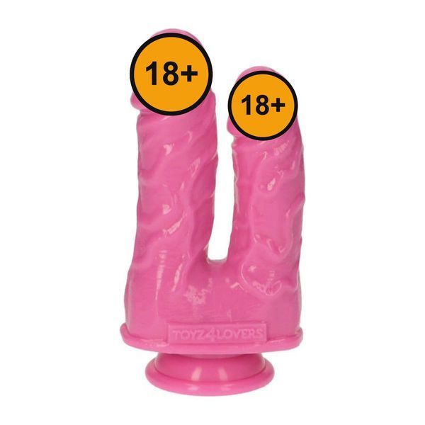 Подвійний фалоімітатор Toyz4lovers Caino e Abele, 15.5 см (рожевий) 73990 фото