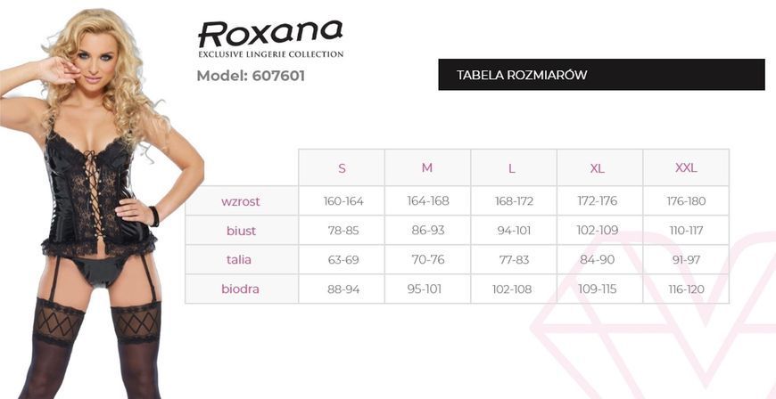 Сексуальний комплект Roxana 6077, S (чорний) 89906 фото