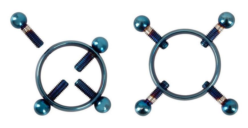 Затискачі на соски Bad Kitty Nipple Jewellery (синій) 35056 фото