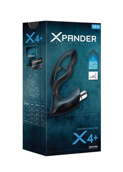 Стимулятор простаты Xpander X4+ Rechargeable Small, 13.5 см (черный) 83948 фото