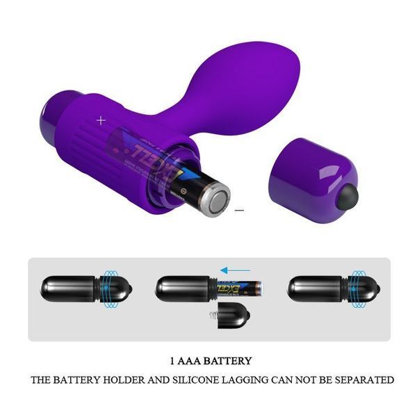 Анальная пробка Pretty Love Vibra Butt Plug, 8,6 см (фиолетовый) 31387_EU фото
