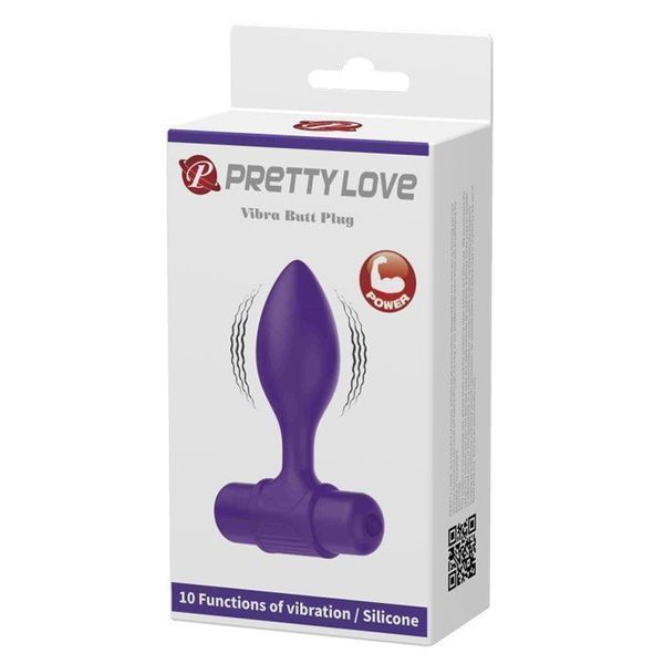 Анальная пробка Pretty Love Vibra Butt Plug, 8,6 см (фиолетовый) 31387_EU фото
