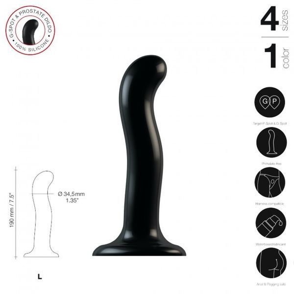 Фалоімітатор Strap-On-Me Dildo Plug P&G L, 18 см (чорний) 69228 фото