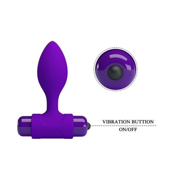 Анальная пробка Pretty Love Vibra Butt Plug, 8,6 см (фиолетовый) 31387_EU фото