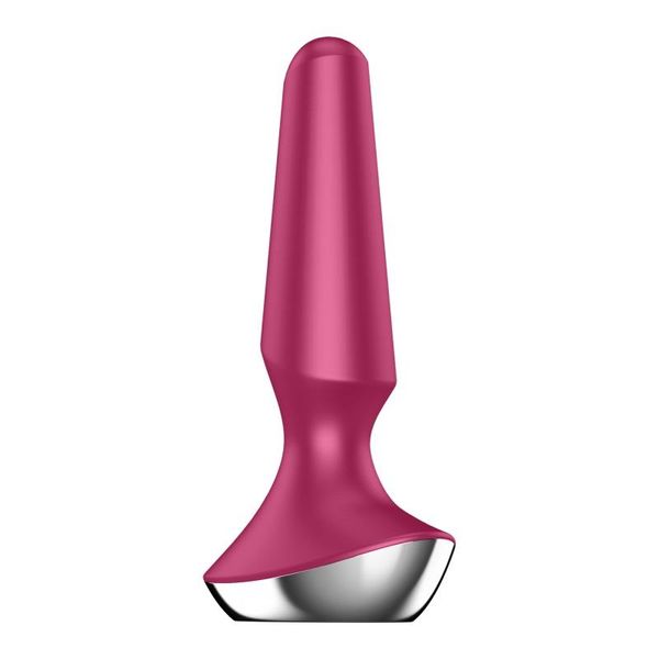 Анальна пробка, Satisfyer Plug-ilicious 2, 14 см (малиновий) 11492 фото