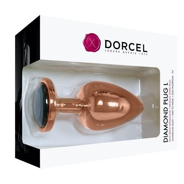 Анальная пробка с кристаллом Dorcel Diamond Plug L, 9,5 см (бронзовый) 25770 фото