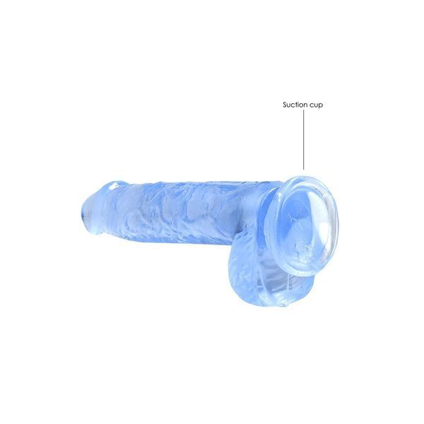 Фаллоимитатор RealRock Crystal Clear 6&rdquo;, 17 см (голубой) 80348 фото