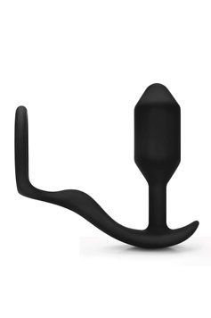 Анальная пробка с эрекционным кольцом B-Vibe Snug & Tug, 10.7 см (черный) 104288 фото
