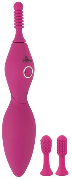 Клиторальный вибратор Sweet Smile Spot Vibrator With 3 Tips, 17,9 см (розовый) 10904 фото