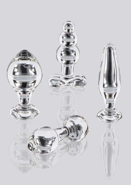 Анальна пробка Glass Worxx Star Sparkler, 12 см (прозора) 125134 фото