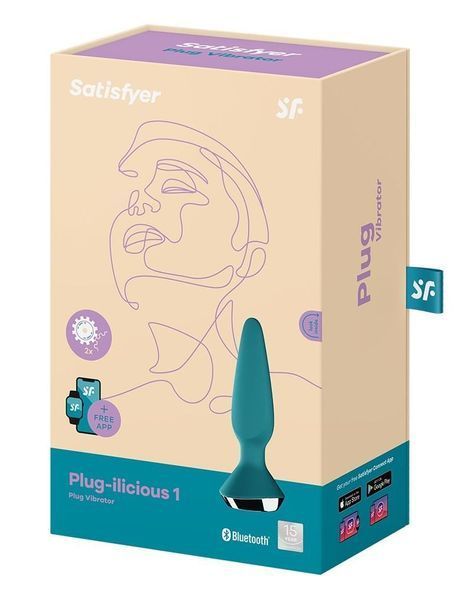 Анальна пробка з вібрацією Satisfyer Plug-ilicious 1, 14 см (зелений) 22986 фото