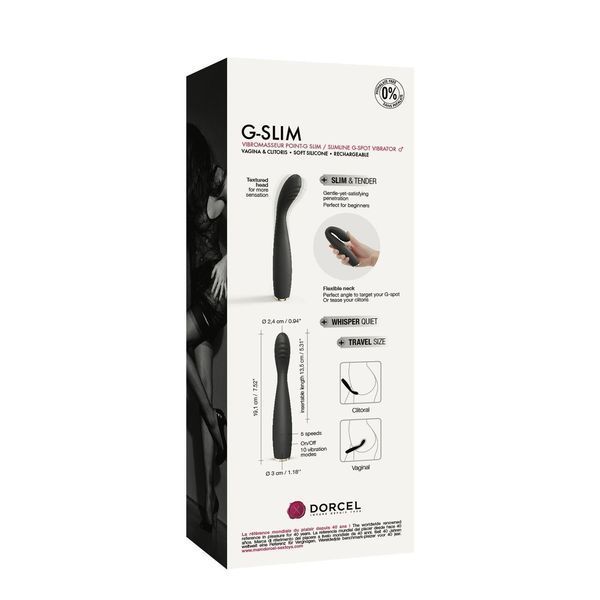 Вібратор для точки G Marc Dorcel G-SLIM, 19,1 см (чорний) 25772 фото
