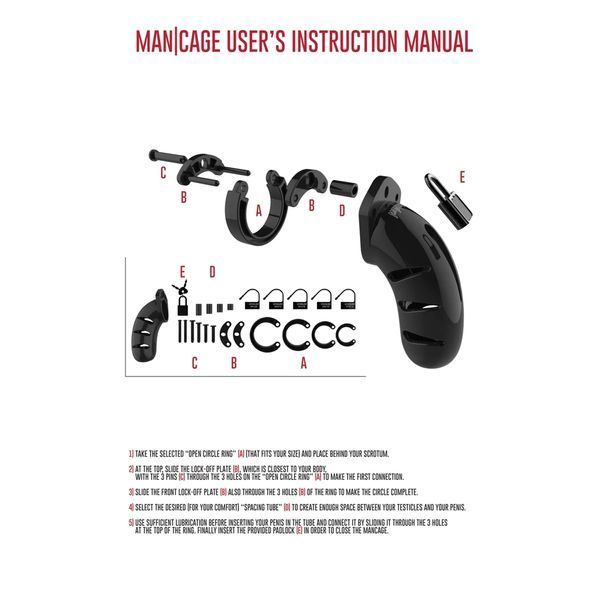 Пояс вірності для чоловіків ManCage 02 Chastity Cage (чорний) 79586 фото