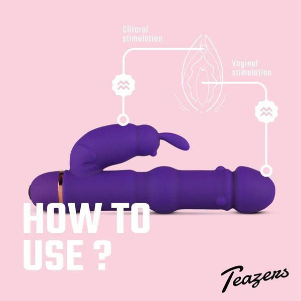 Вібратор-кролик Teazers Silicone Rabbit, 19 см (фіолетовий) 99300 фото
