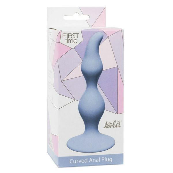 Анальна пробка Lola Games Curved Anal Plug, 12.5 см (блакитний) 115696 фото