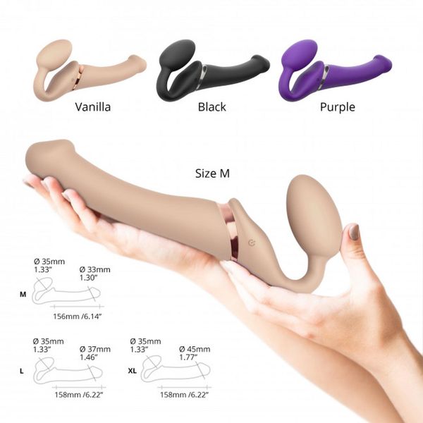 Страпон с вибрацией Strap-On-Me Vibrating Flesh L, 19 см (телесный) 13735 фото