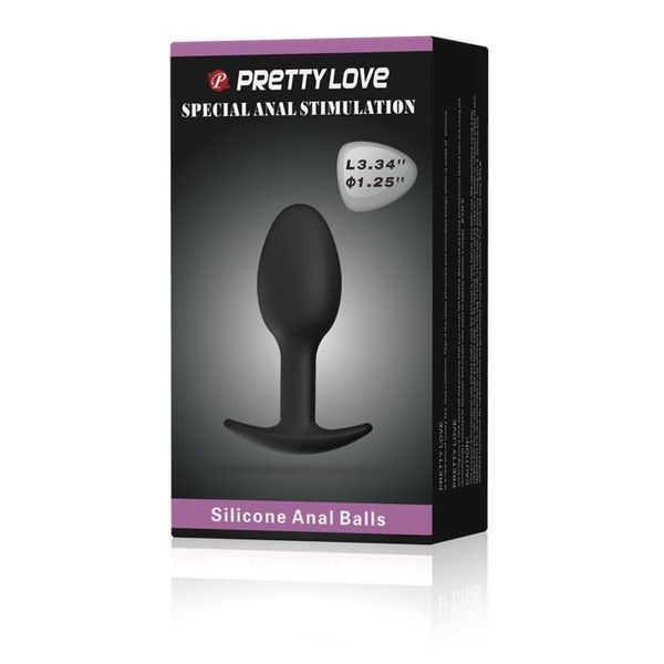 Анальна пробка Pretty Love Silicone Anal Plug, 8.4 см (чорний) 15488 фото