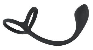 Кільце ерекційне з анальним стимулятором Black Velvets Cock & Ball Ring, 22.5 см (чорний) 81720 фото