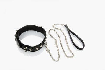 Ошейник с поводком Whips Collections (черный) 43696_EU фото