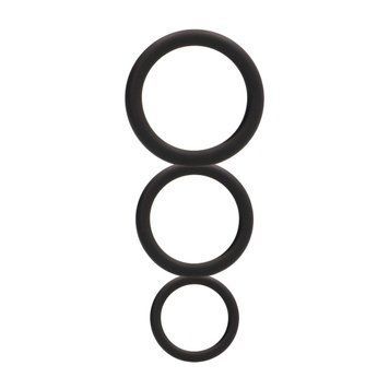 Набор эрекционных колец ShotsToys Round Cock Ring Set, 3 шт (черный) 80696 фото