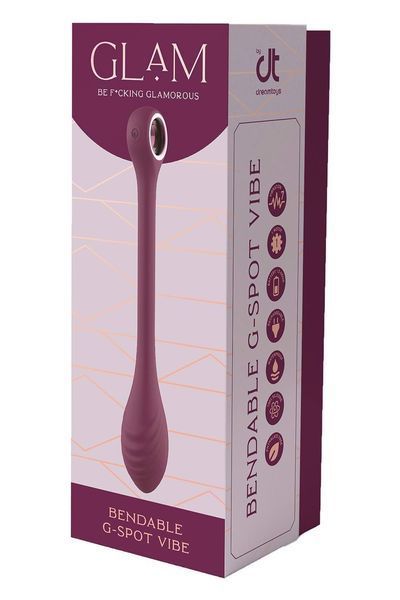 Вибратор Glam Bendable G-Spot Vibe, 22 см (бордовый) 51924 фото