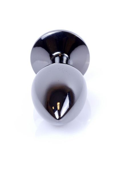 Металева анальна пробка з кристалом Boss Jewellery Dark Silver PLUG Clear, 7 см (прозорий) 15936 фото