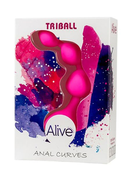 Анальные шарики Alive Triball Anal Curves, 15 см (розовый) 3822 фото