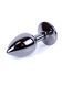 Металева анальна пробка з кристалом Boss Jewellery Dark Silver PLUG Clear, 7 см (прозорий) 15936 фото 3