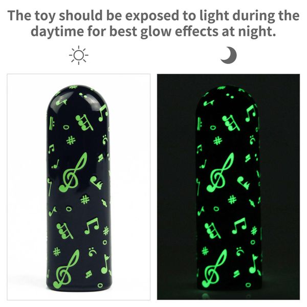 Вибратор для клитора LoveToy Music Massager Glow In The Dark, 8,5 см (черный) 16204 фото