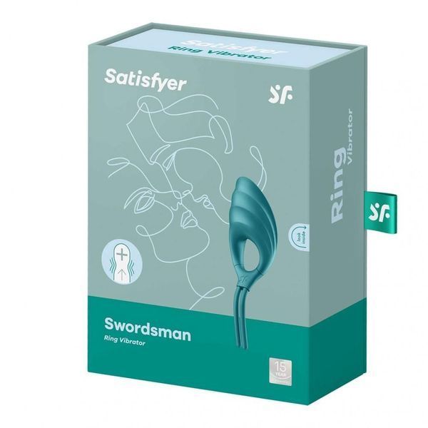 Виброкольцо Satisfyer Swordsman, 14.2 см (зеленый) 26988 фото