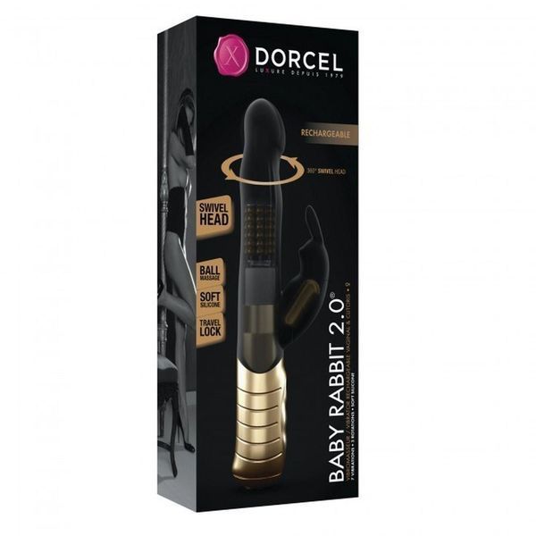 Вібратор-кролик Dorcel Baby Rabbit Gold 2.0, 22 см (чорний) 25736 фото