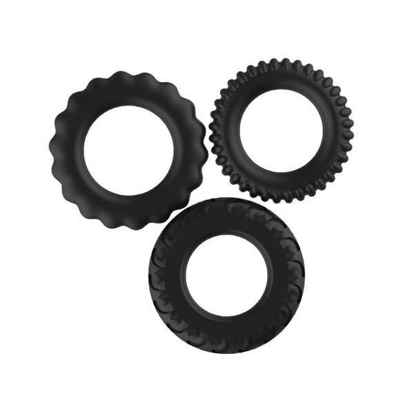 Эрекционные кольца Titan Cock Ring Set, 3 шт (черный) 10820 фото