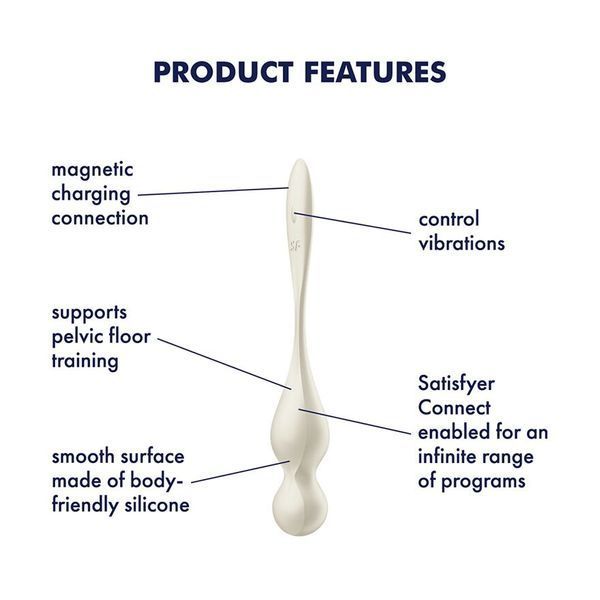Вагінальні кульки Satisfyer Love Birds 1, 22.2 см (білий) 62230 фото