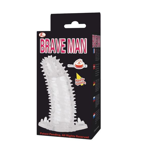 Насадка на пенис Brave Man Penis Sleeve Crystal, 14 см (прозрачный) 9993 фото