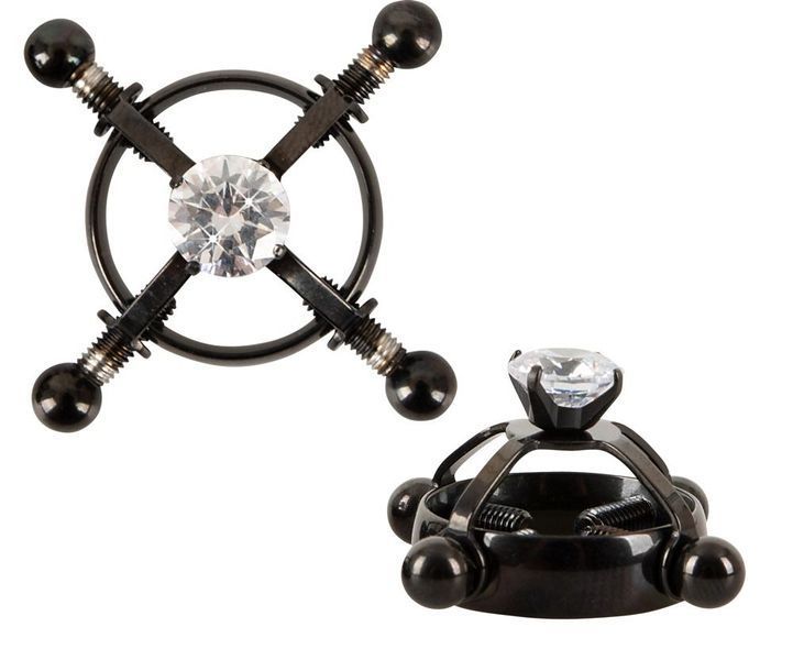 Затискачі на соски Bad Kitty Nipple Jewellery (чорний) 26030 фото