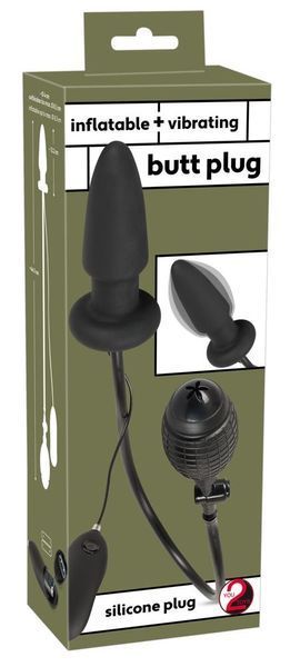 Анальная пробка Orion Inflatable + Vibrating Butt Plug, 12.2 см (черный) 19174 фото