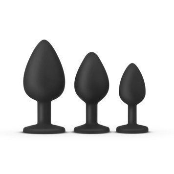 Набор анальных пробок Teazers Butt Plug Set, 3 шт (черный) 35494 фото