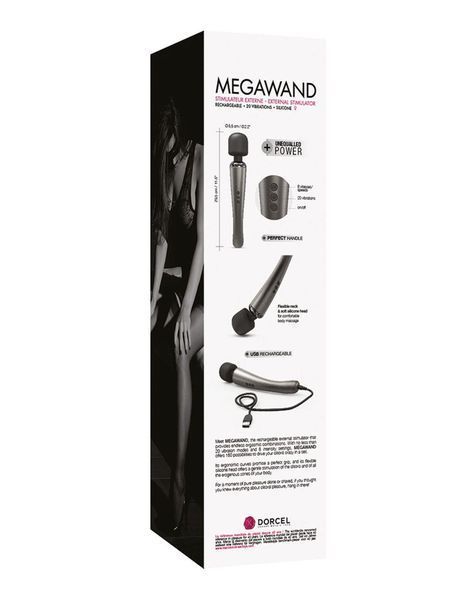 Класичний вібратор Dorcel Megawand, 29,5 см (сірий) 12887_EU фото