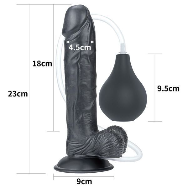 Фаллоимитатор LoveToy Squirt Extreme 9, 23 см (чёрный) 28860 фото