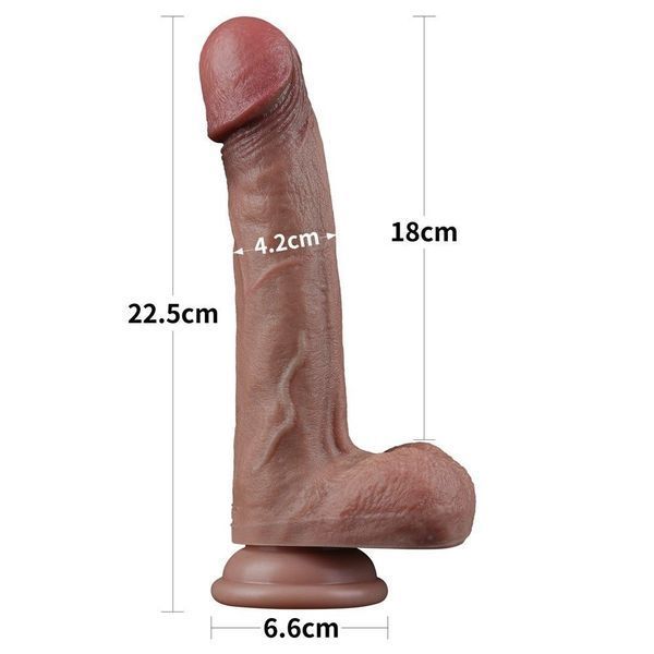 Фаломіметатор Lovetoy Dual Layered, 22,5 см (коричневий) 46738 фото