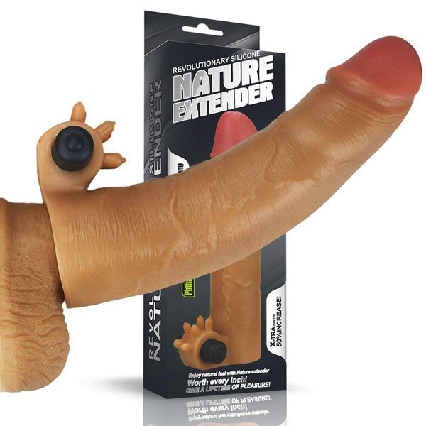 Насадка на пенис Lovetoy Add 2", 19 см (коричневый) 129230 фото