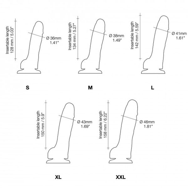 Фаллоимитатор Strap-On-Me Sliding Skin Realistic XXL, 15,8 см (чёрный) 13736 фото