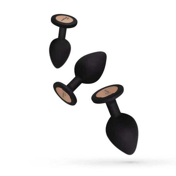 Набор анальных пробок Teazers Butt Plug Set, 3 шт (черный) 35494 фото