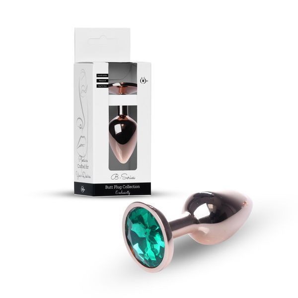 Анальна пробка з кристалом B - Series HeavyFun Plug-Jewellery, 7 см (зелений) 50311 фото