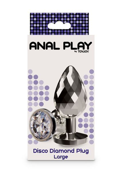 Анальна пробка Anal Play Disco Diamond Plug Large, 9,7 см (сріблястий) 104118 фото