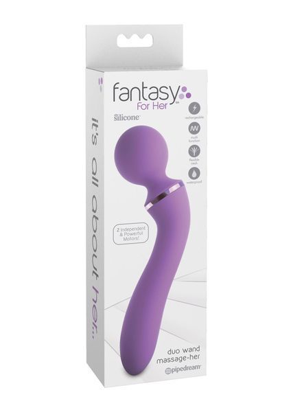 Многофункциональный вибратор Pipedream Duo Wand Massage-Her, 19,6 см (лиловый) 14254 фото