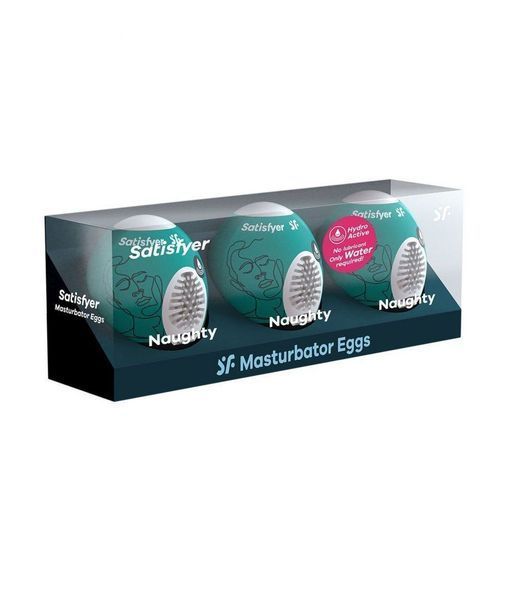 Набор мастурбаторов Satisfyer Masturbator Egg Naughty Set, 3 шт (белый) 27128 фото