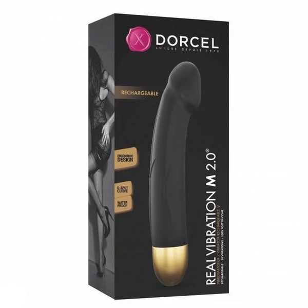 Вібратор реалістичний Dorcel Real 2.0, 22 см (чорний) 12822 фото